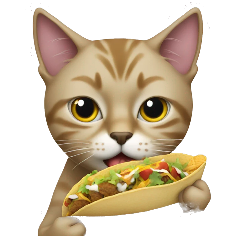 Cat eating tacos emoji