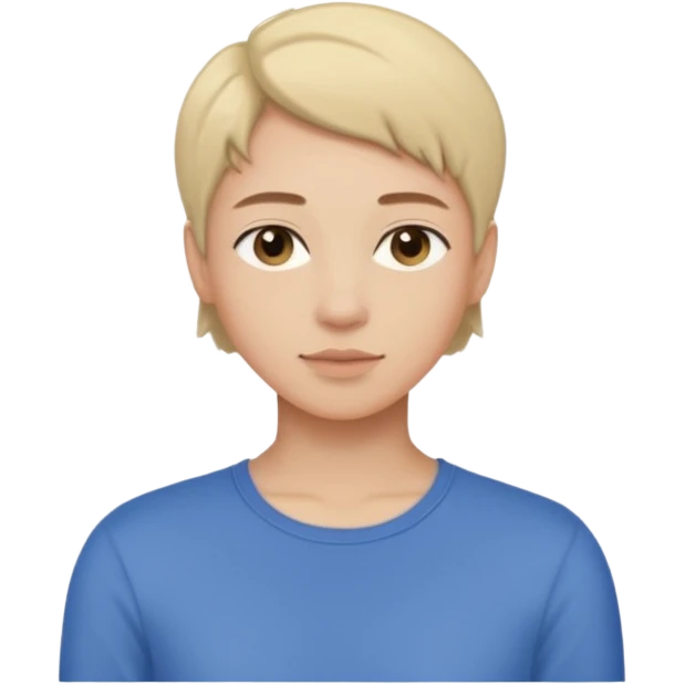 androgynous upper body, relaxed pose, simple top, no gender features emoji