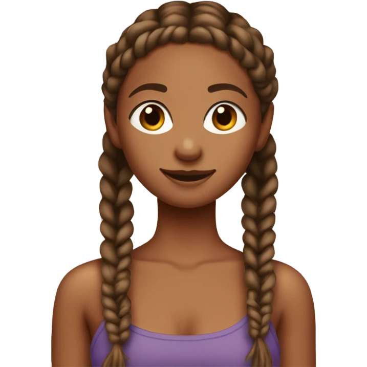 brown skined girl with braids and is wearing s tube top emoji