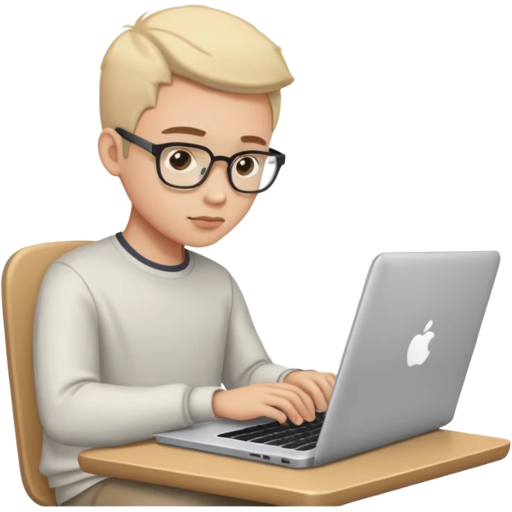 A person typing/creating content on their laptop emoji