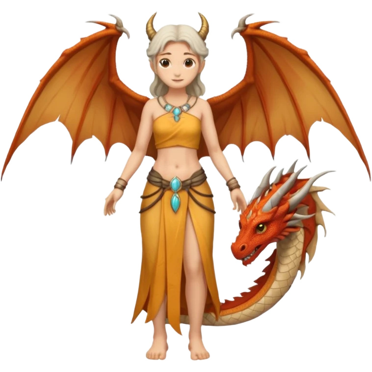 full body ancient woman with dragon wings emoji
