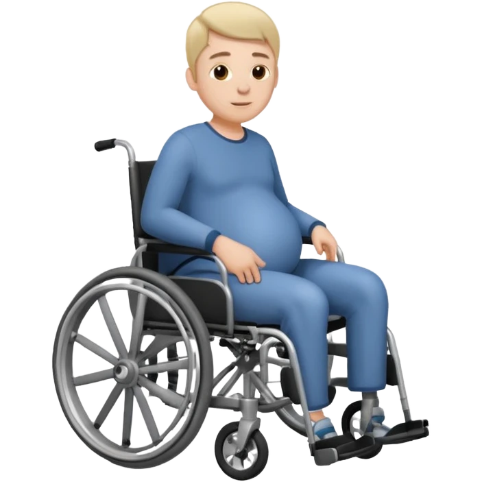 Wheel chair pregnant man without other persons facing left emoji