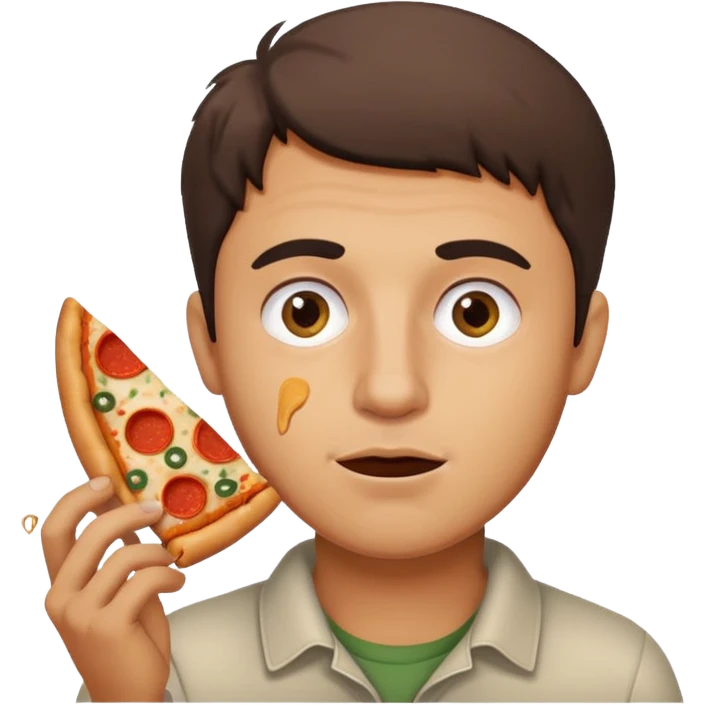 Guy eating pizza emoji
