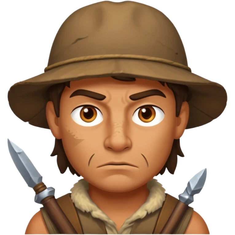 stone age hunter face emoji
