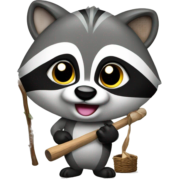 Racoon with rod emoji