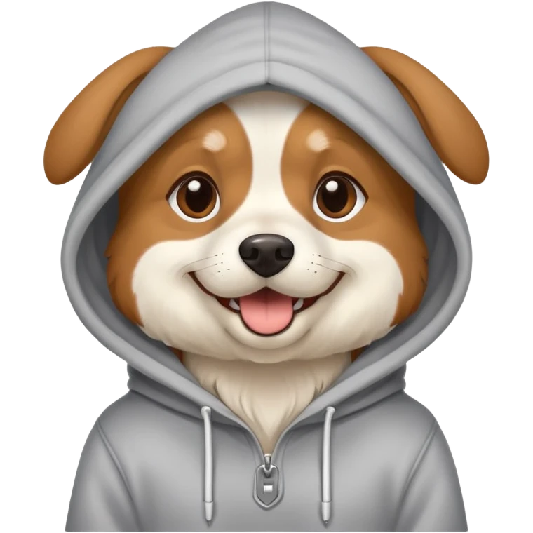 A dog wear a hoodie  emoji