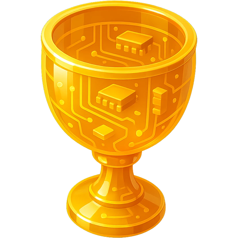 a fantasy golden goblet in gold style, glowing and luxurious emoji