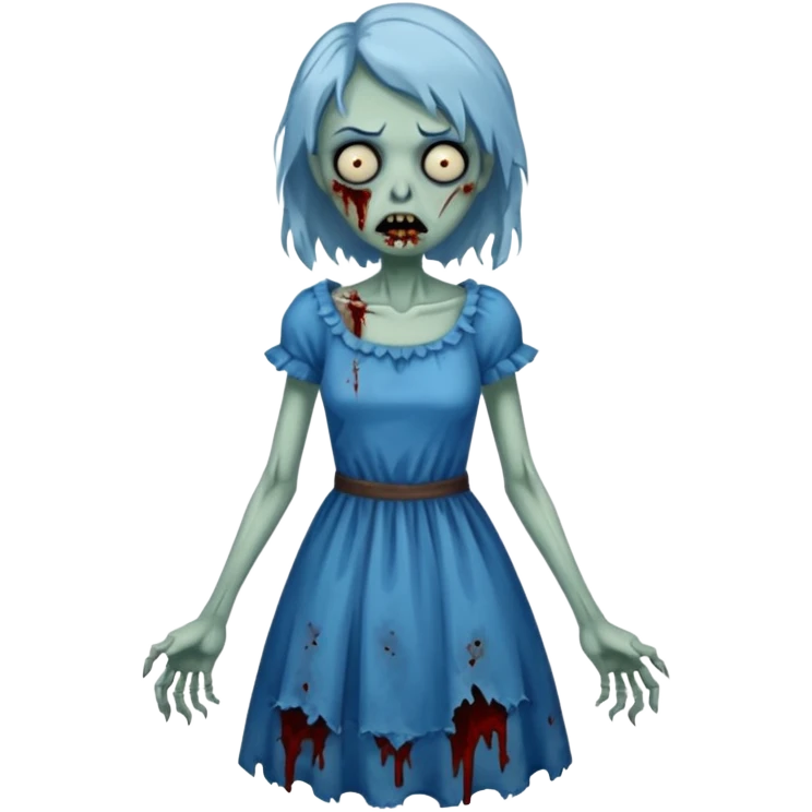 a zombie in blue dress emoji