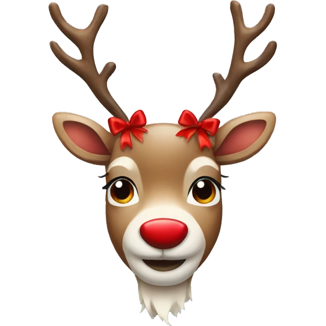 Reindeer with a red bow emoji
