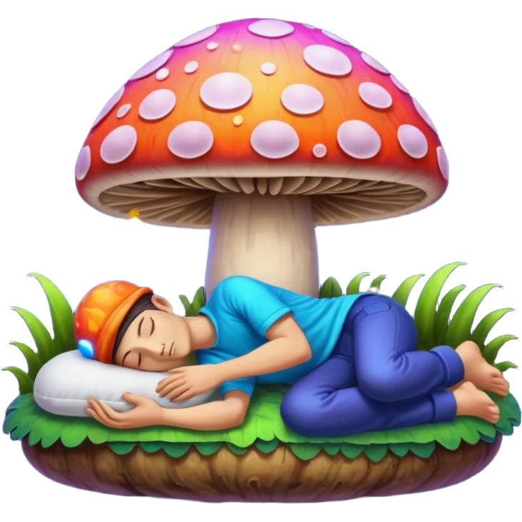 Психоделический гриб ложит спать человека emoji