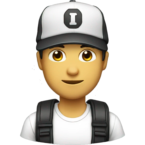 a white gamer, black basecap emoji