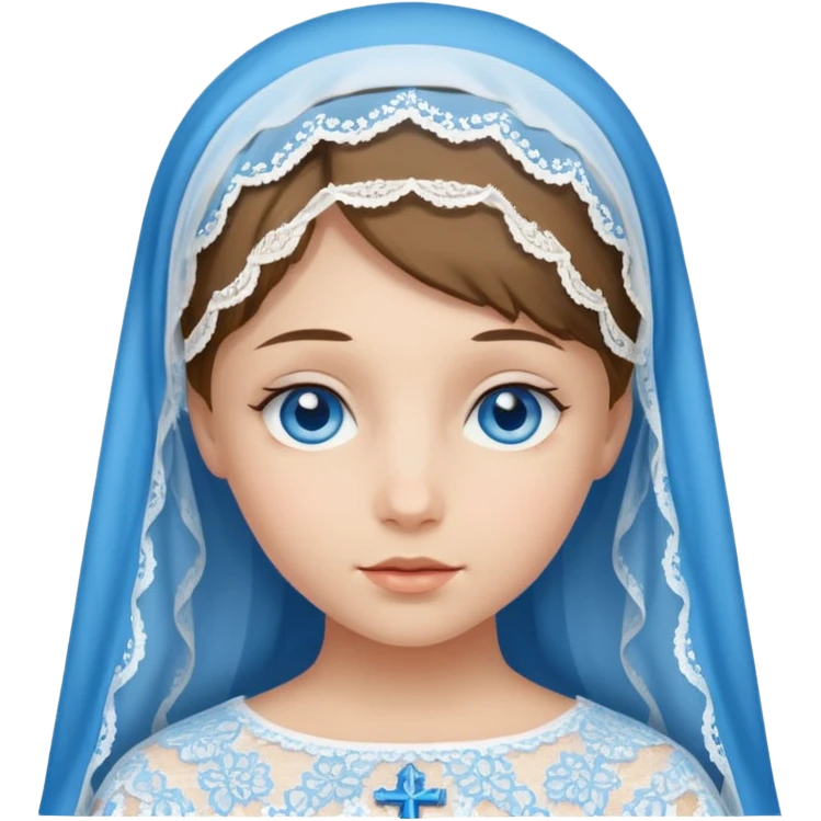 Girl with blue eyes Catholic veil lace  emoji