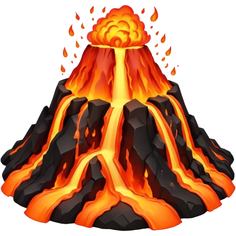 volcano big lava eruption no smoke emoji