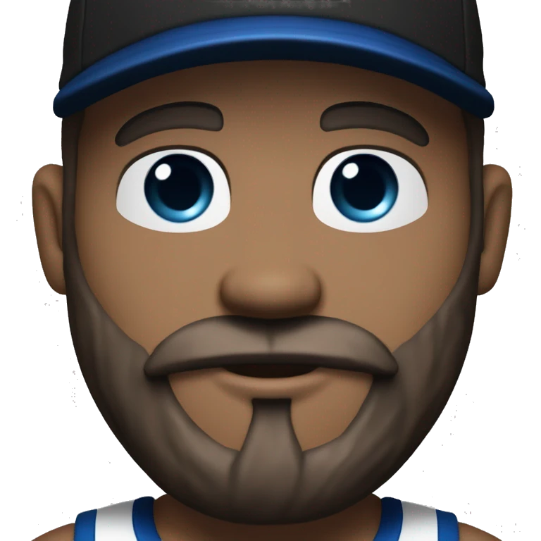 35 years old, male, red hair, black basketball hat, blue eyes, pale complexion, thick beard and thin mustache emoji