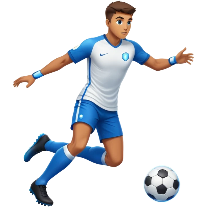 soccer player with a glowing laser beam effect emoji