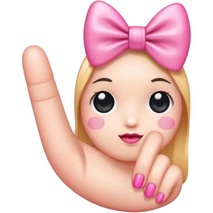 middle finger with pink bow emoji