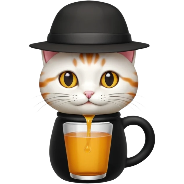 cat drink holders with hat emoji