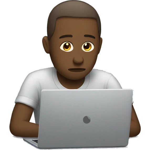 sad person with laptop emoji