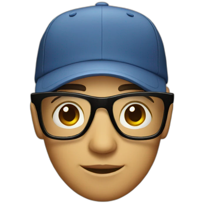 cap and glasses emoji