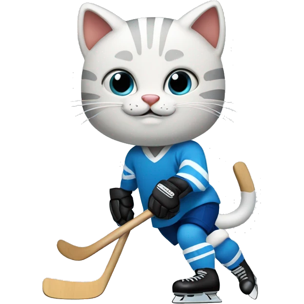Cat playing hockey  emoji