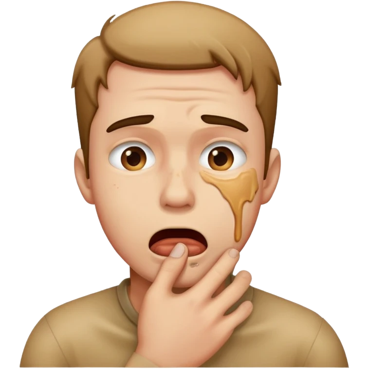 man choking himself emoji