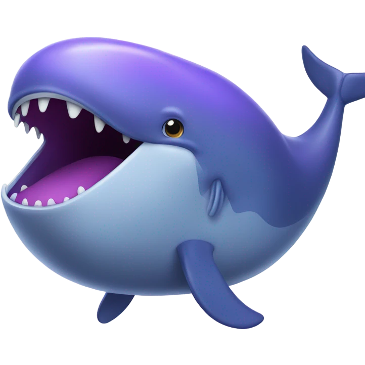Blue whale purple, open mouth emoji