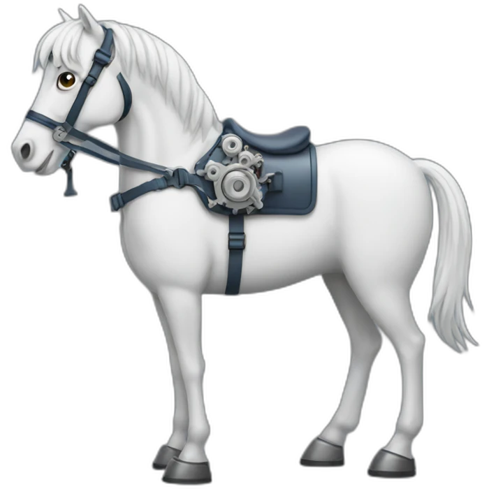 Mechanical horse wearing glasses emoji