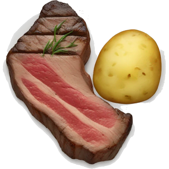 Ribeye steak and potatoes emoji
