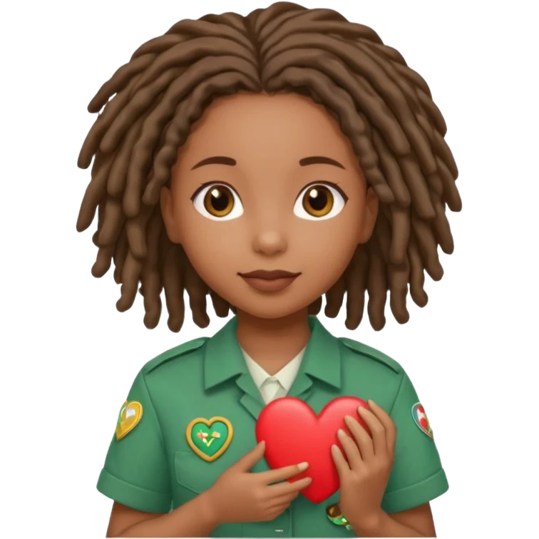 Girl Scouts African American girl with locs heart  emoji