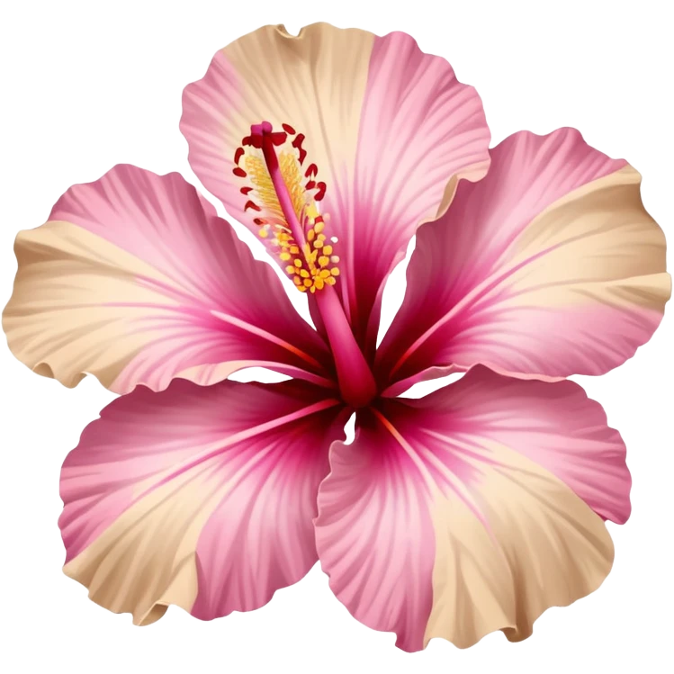 Pink and beige hibiscus flower  emoji