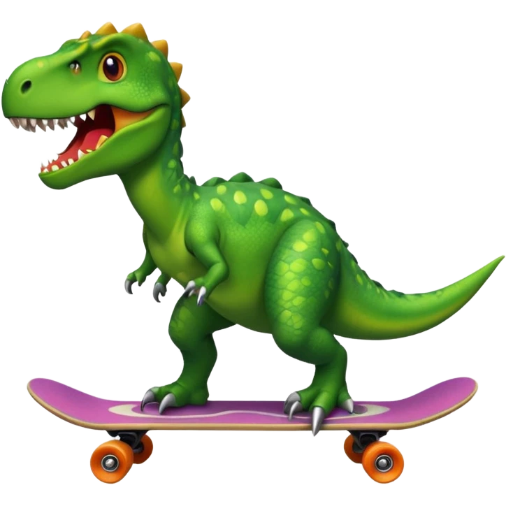 Dinosaur on a skateboard emoji