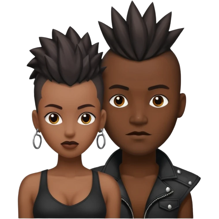 Black man with mowhak with black sexy women  emoji