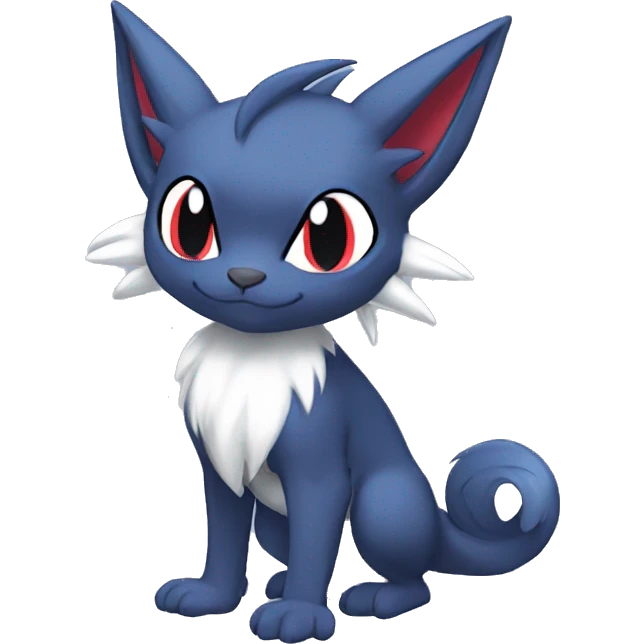Edgy Cool Chibi Sneasel-Quilava-Absol-Pokémon-fusion-cat Full Body emoji