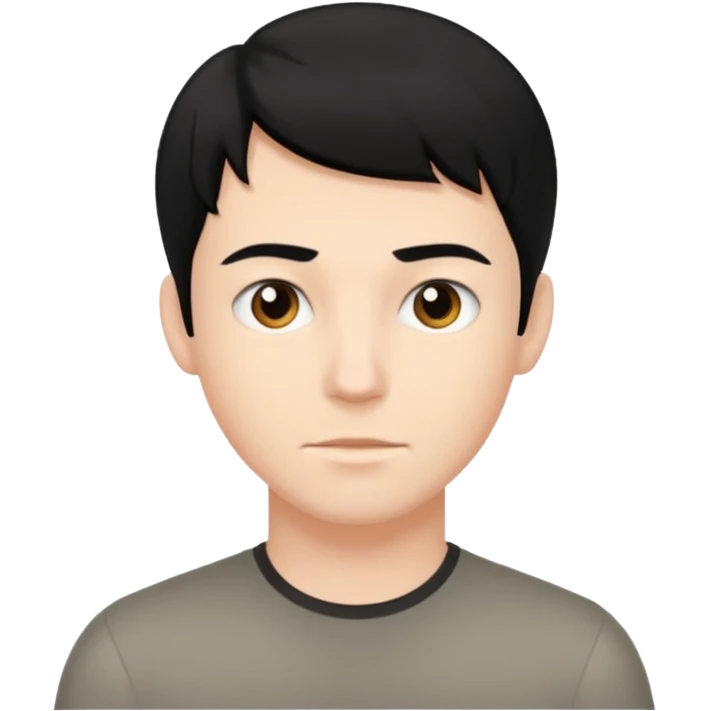 Joven blanco de buena parecencia cabello negro emoji