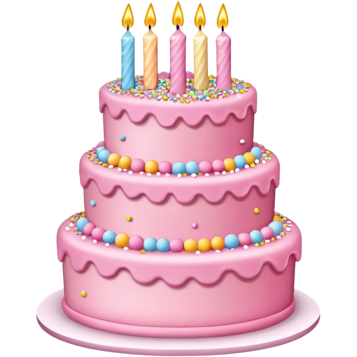 a-big-three-tiered-pink-birthday-cake emoji