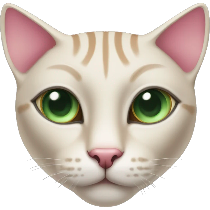 Egyptian cat with big green eyes and pink nose emoji