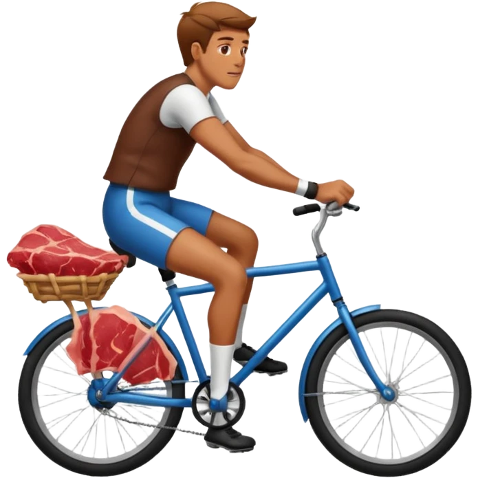 guy riding raw meat bike emoji