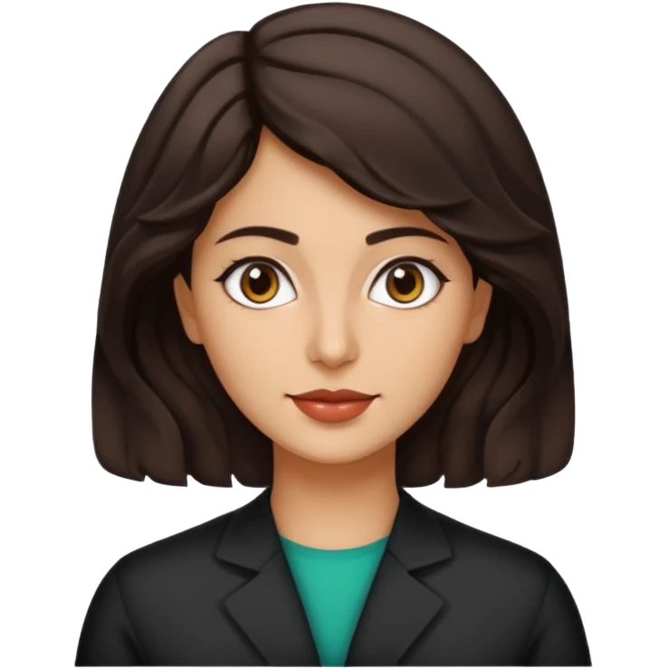 30 yr iranian woman dark brown hair wavy short hair emoji
