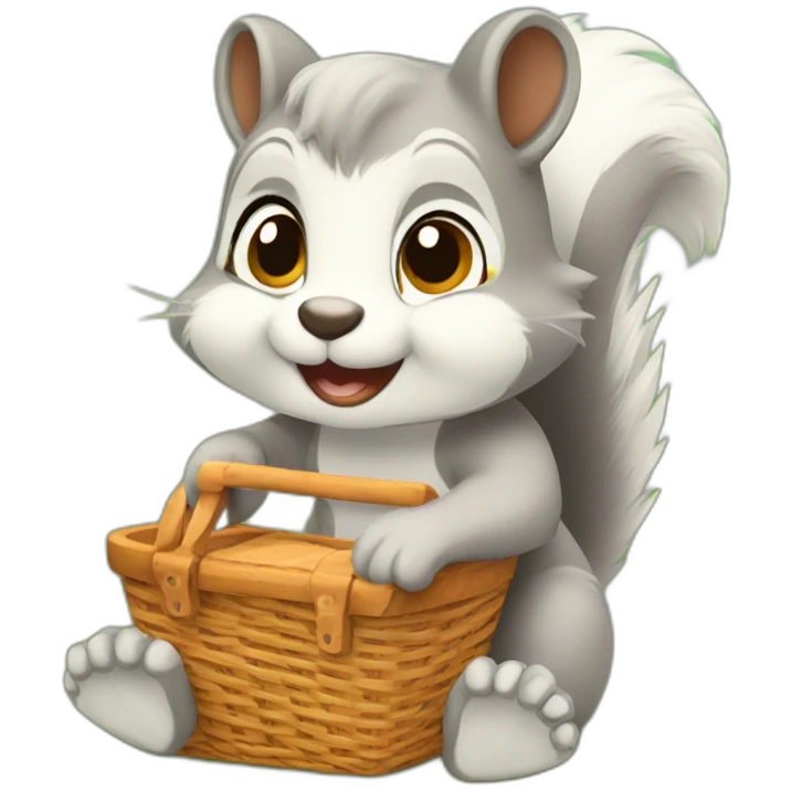 Squirrel picnic basket friendly emoji