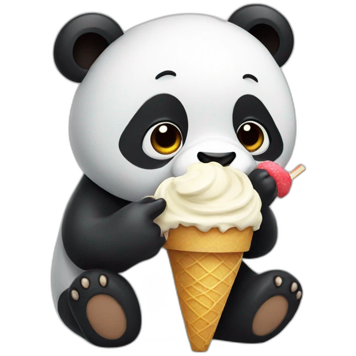 Panda eating ice cream emoji