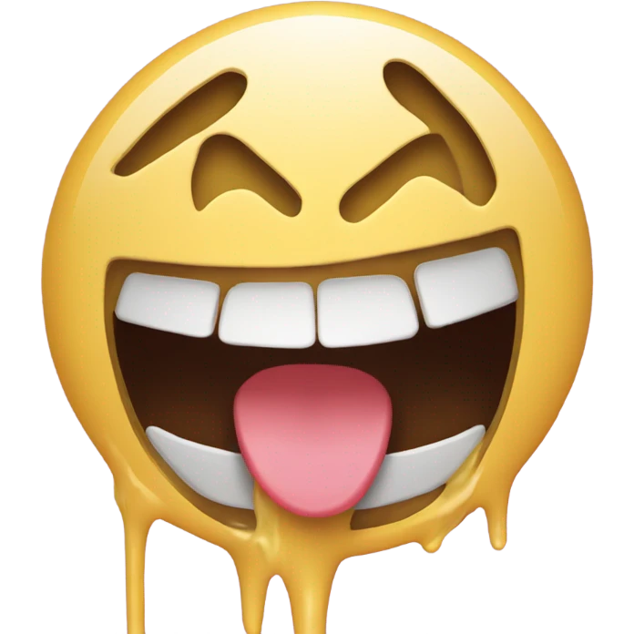 face with open mouth with glue dripping out emoji