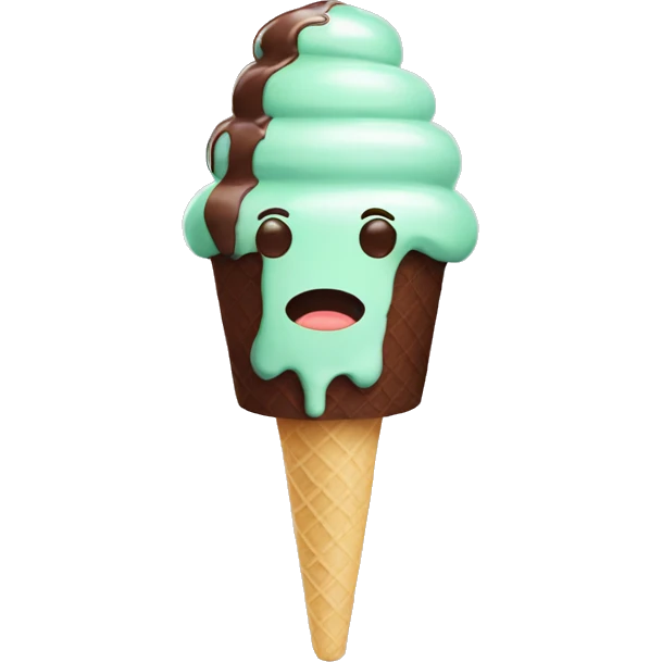 mint choco icecream head emoji