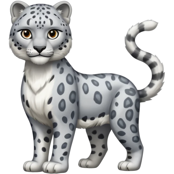 снежный барс - символ Кыргызстана.  я хочу получить картину снежного барса. Тело должно выглядеть как у человек в полный рост emoji