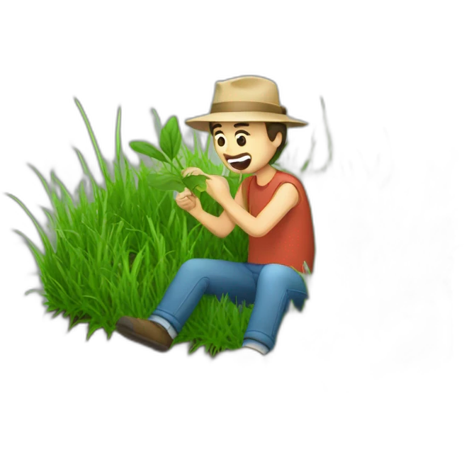 man eating grass emoji