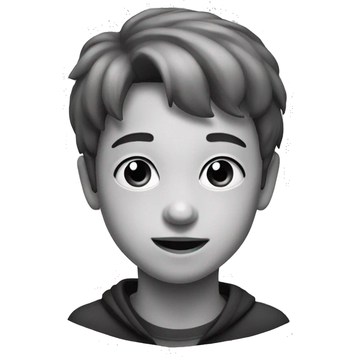 monochrome portrait of a boy emoji