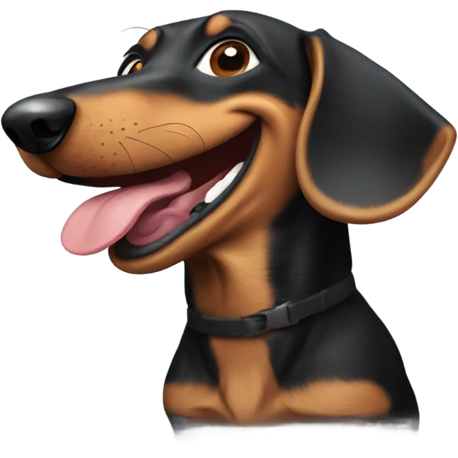 Dachshund laughing emoji