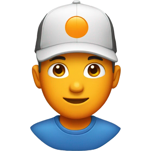 Full Orange cap with clean shaved face emoji