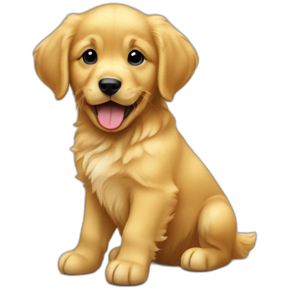 golden retriever puppy playing a toy emoji