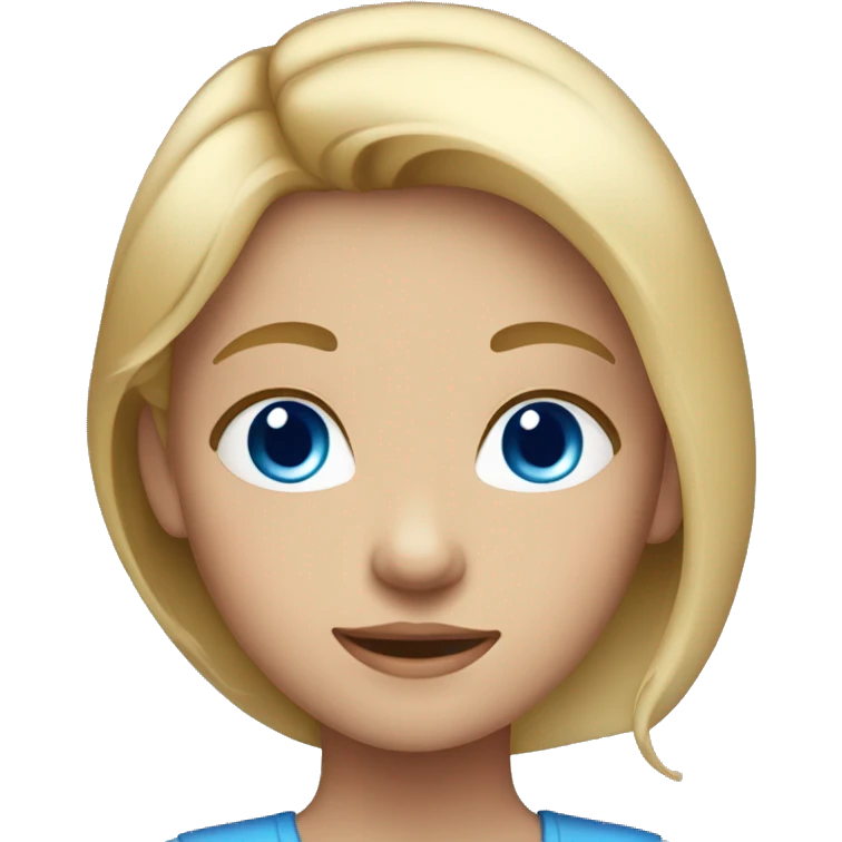 Girl with highlighted hair with blue eyes  emoji