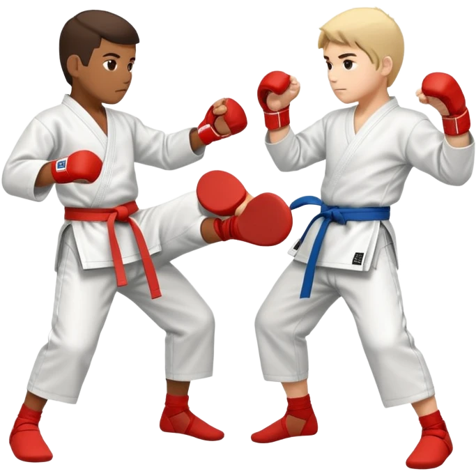 karate fighters exchanging kicks emoji